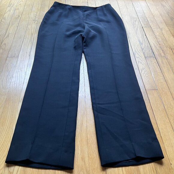 Akris X Bergdorf Goodman Size 14 Black Wool Blend Straight Leg Dress Pants - Picture 4 of 11